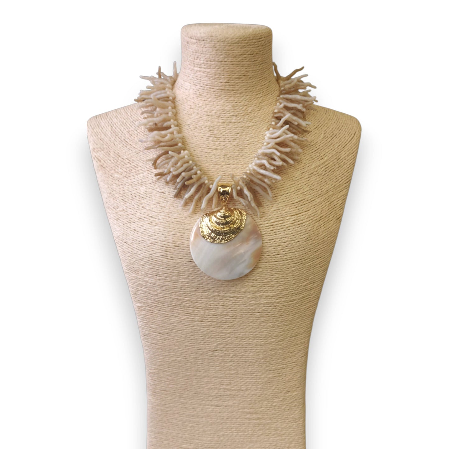 Majorca White Coral Statement Necklace