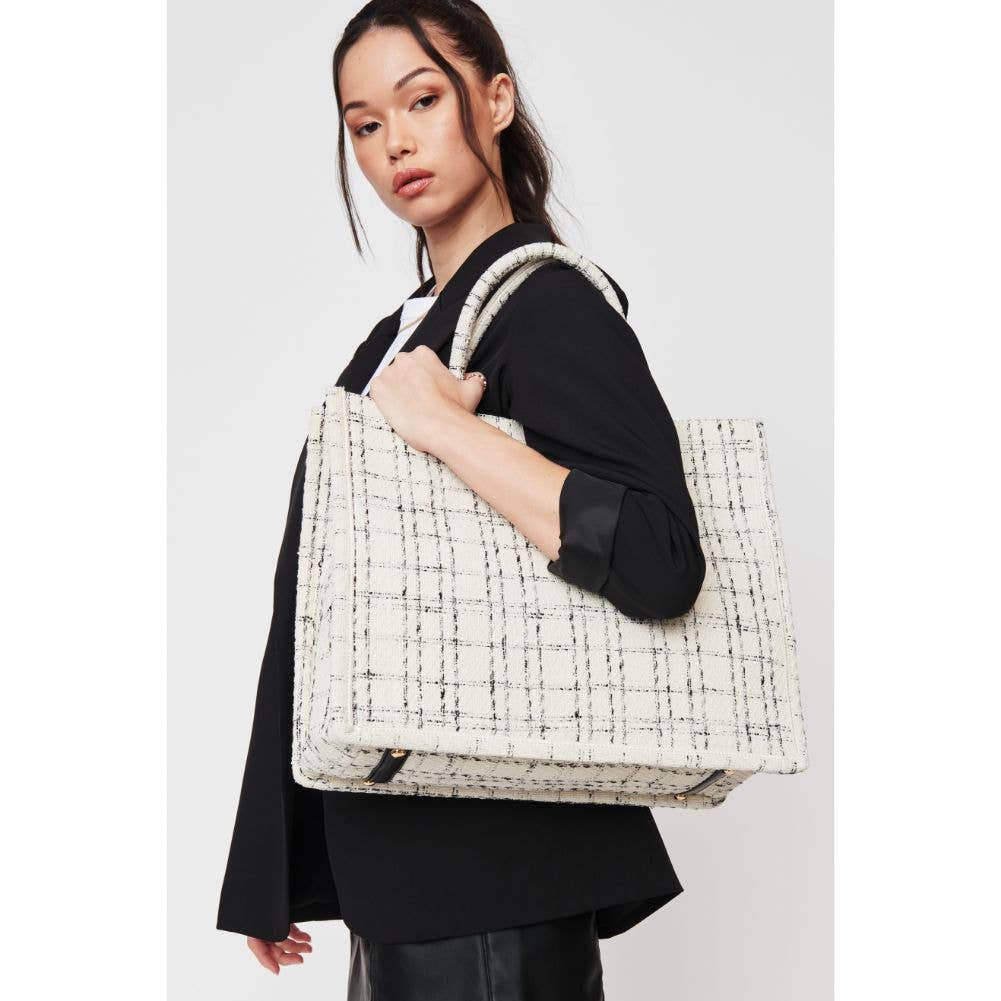 Luxe Tweed Tote Bag | Chic Women's Handbag | B'Jeweled Jewelry & Accessories