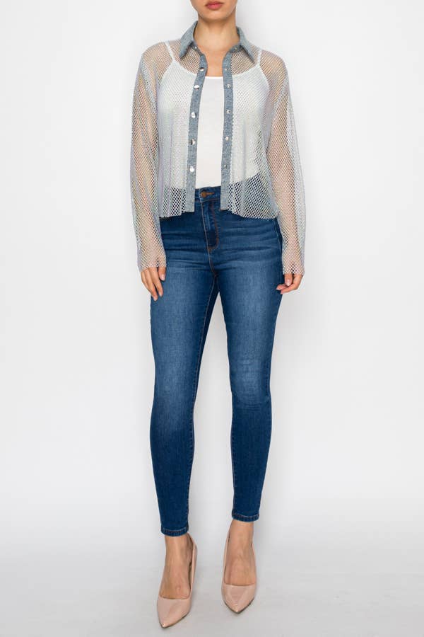 Sparkly Denim Lace Inspired Jacket