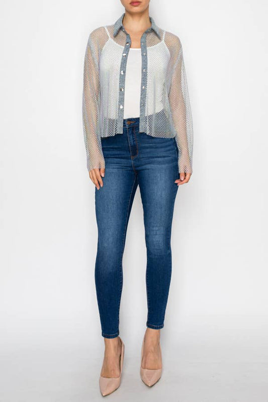 Sparkly Denim Lace Inspired Jacket