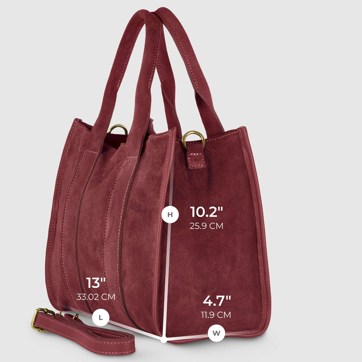 Italian Suede Carryall with Leather Accents