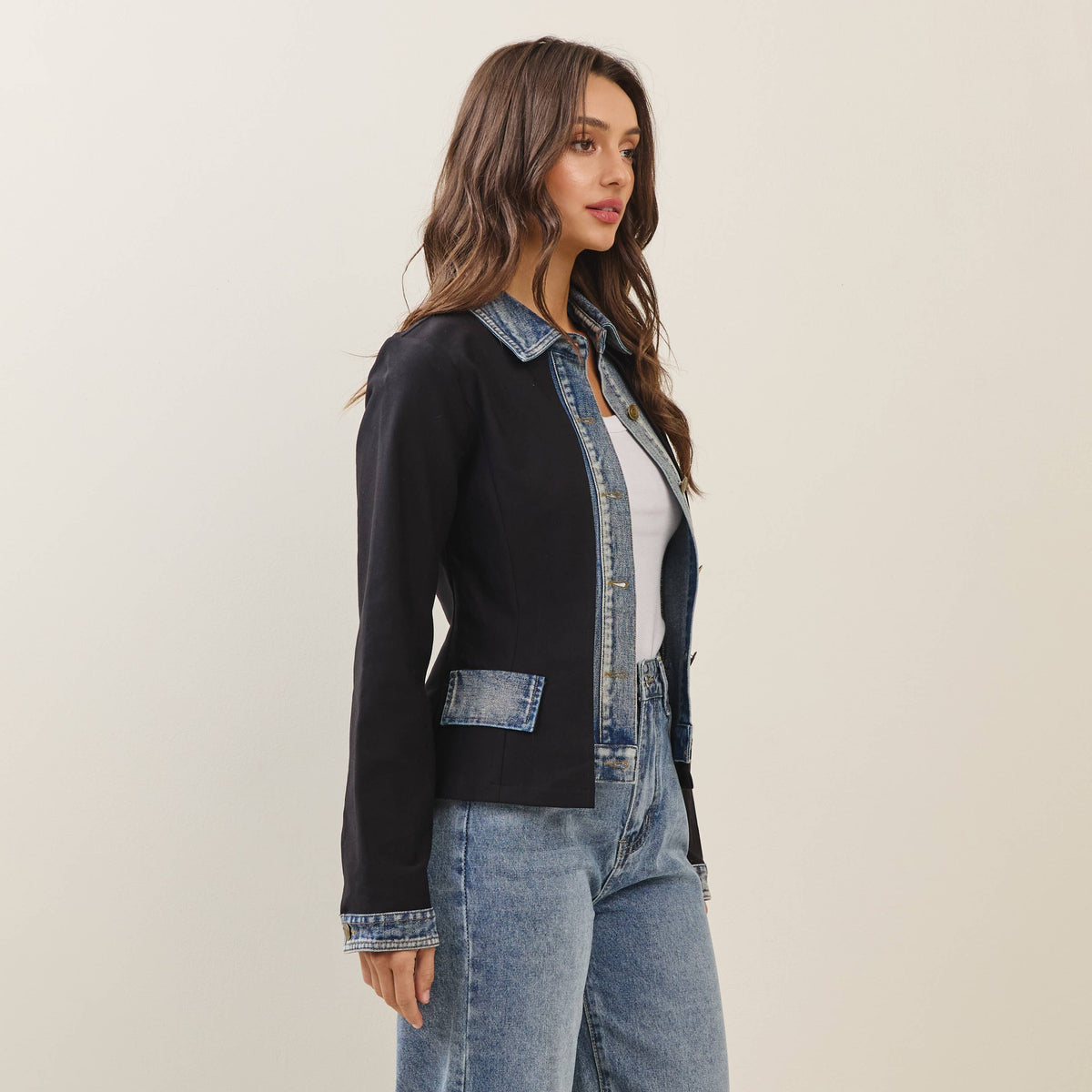 Denim Trim Blazer