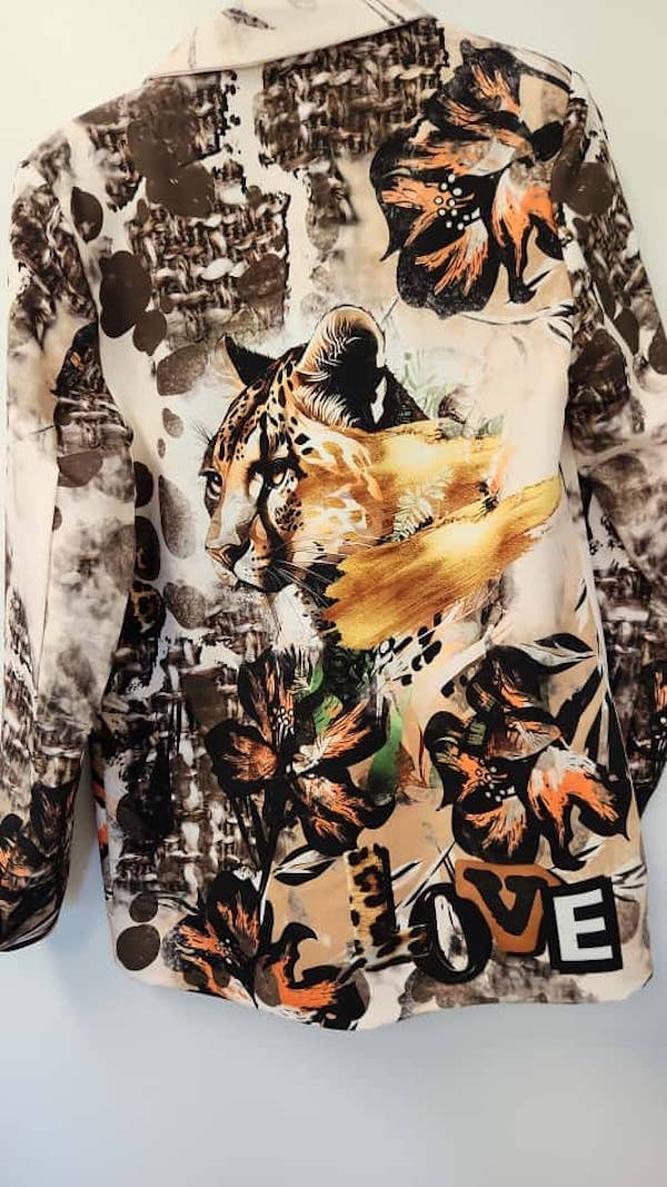 One Size Jungle Elegance Print Blazer