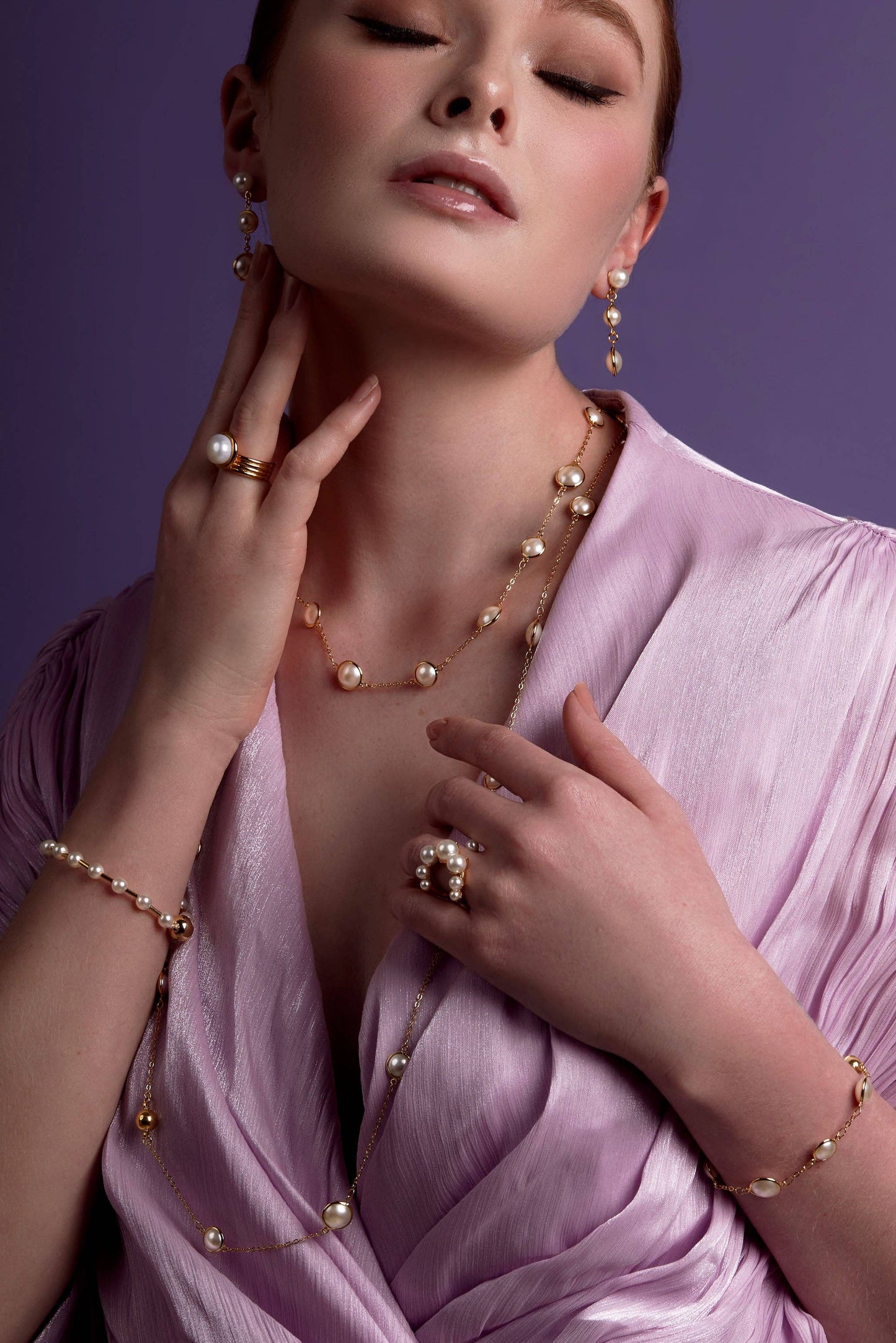 Half Pearl and Chain Magnetic Bracelet | Modern Pearl Link Bracelet