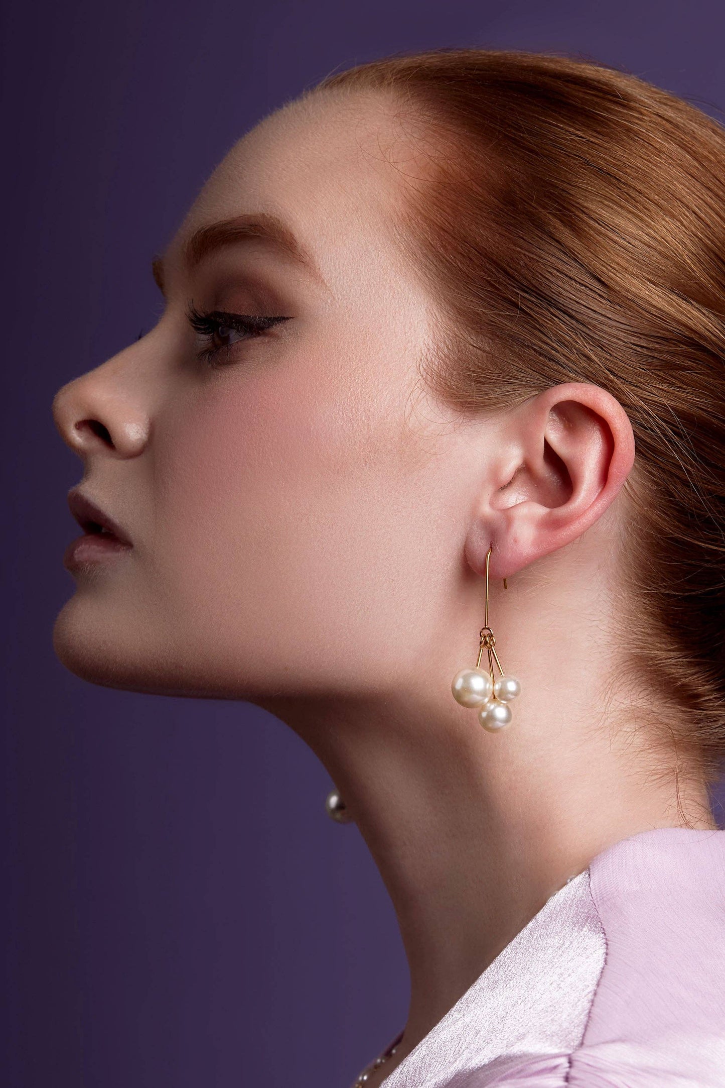 Pearl Cluster Drop Earring: Gold/Pearl