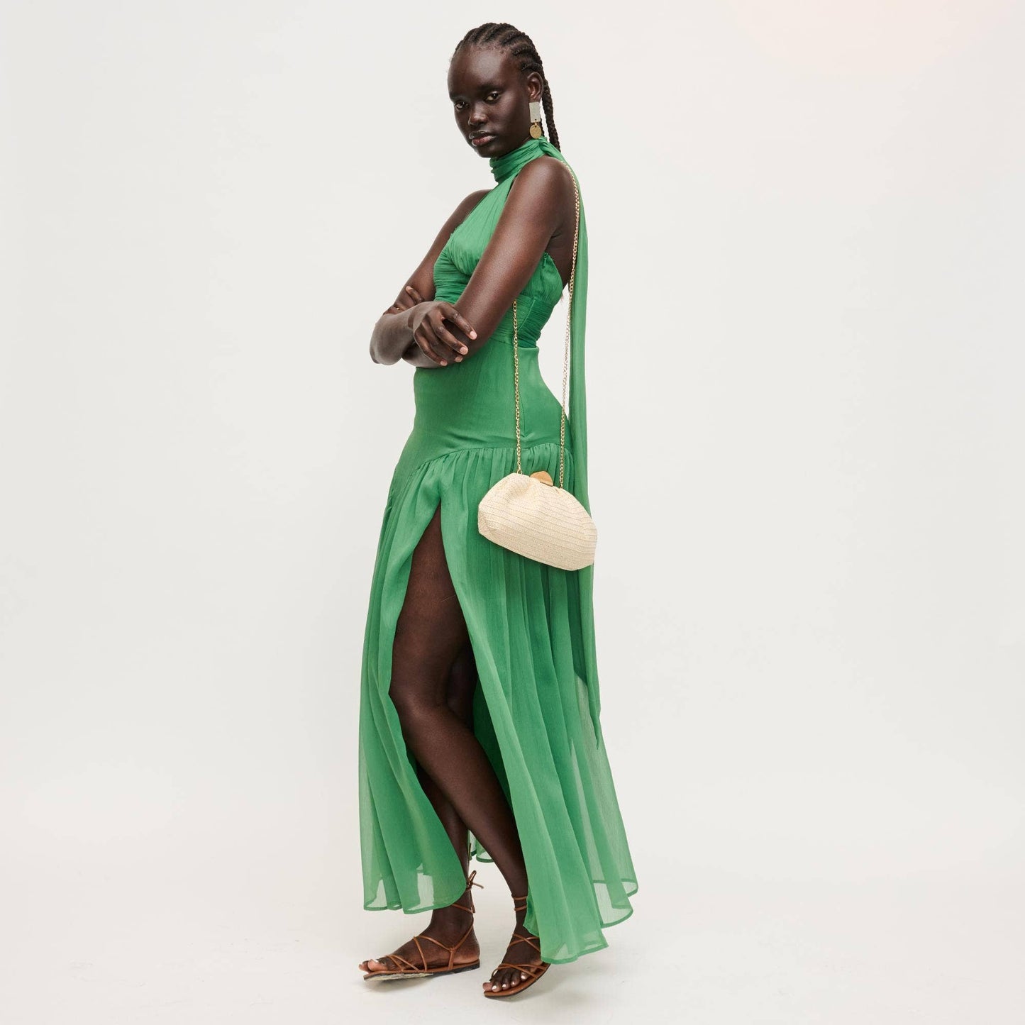 Dorothea Woven Clutch with Wooden Clasp | B'Jeweled Jewelry & Accessorie