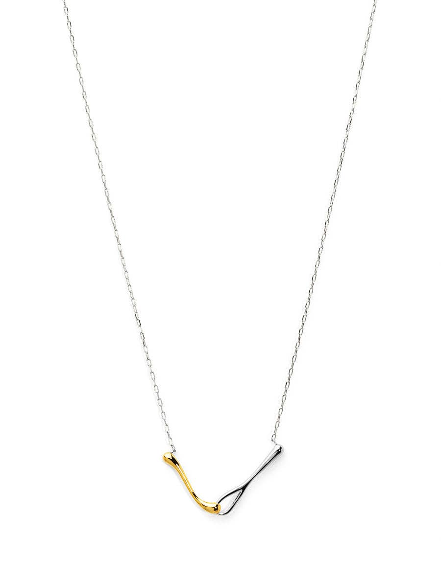 18K Gold-Plated Threaded Needles Charm Necklace