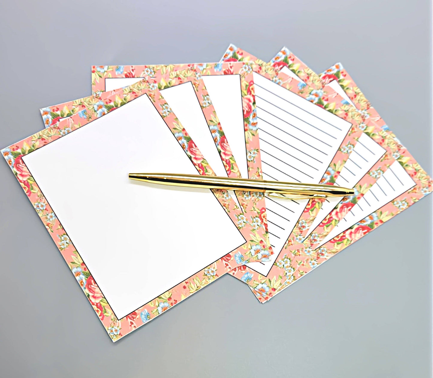 42-Pc Stationery Gift Box Set w/Desk Organizer, Sage & Coral