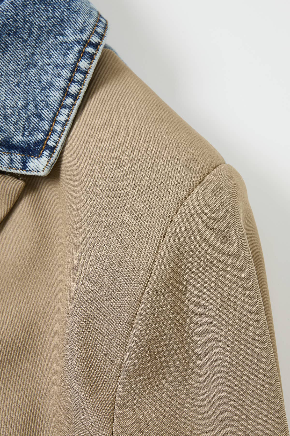 Denim Detail Mix Media Blazer