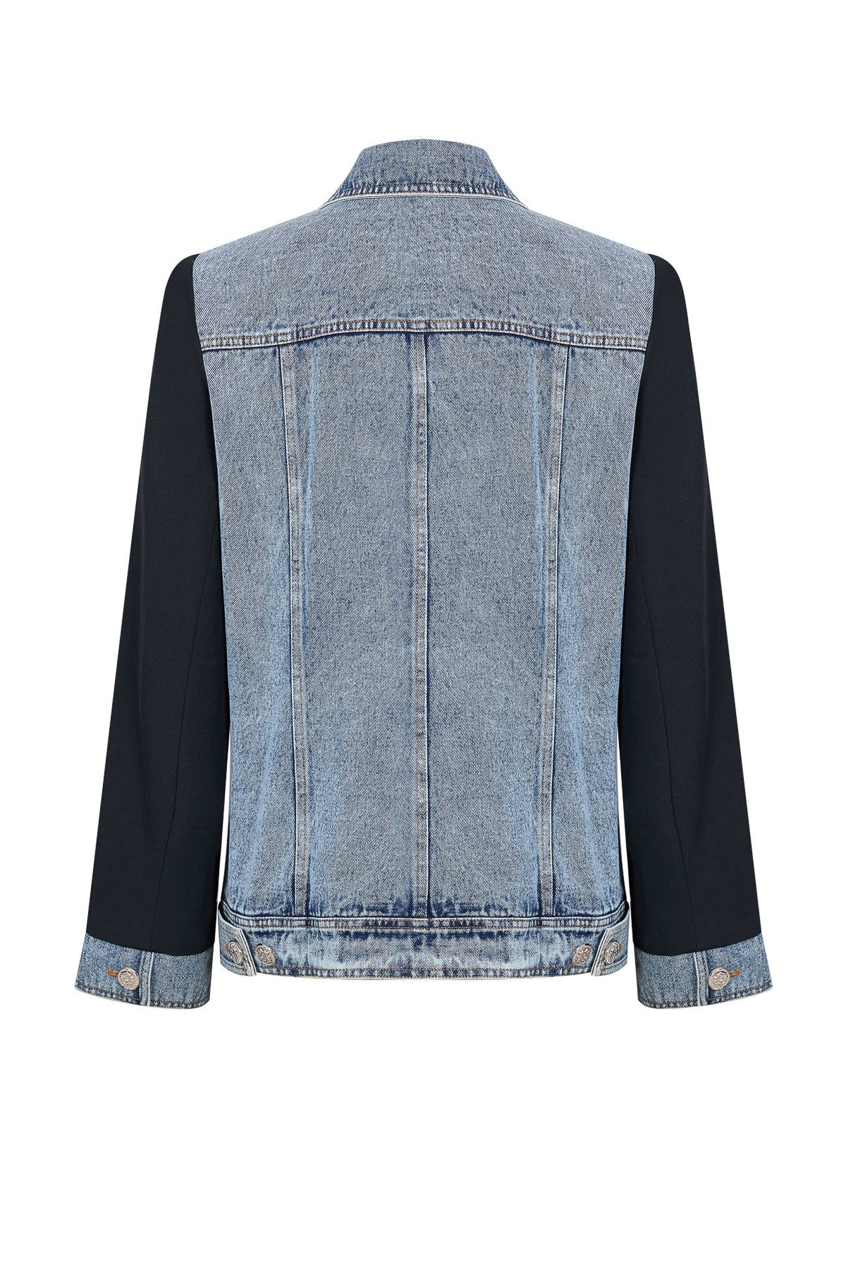 Denim Detail Mix Media Blazer