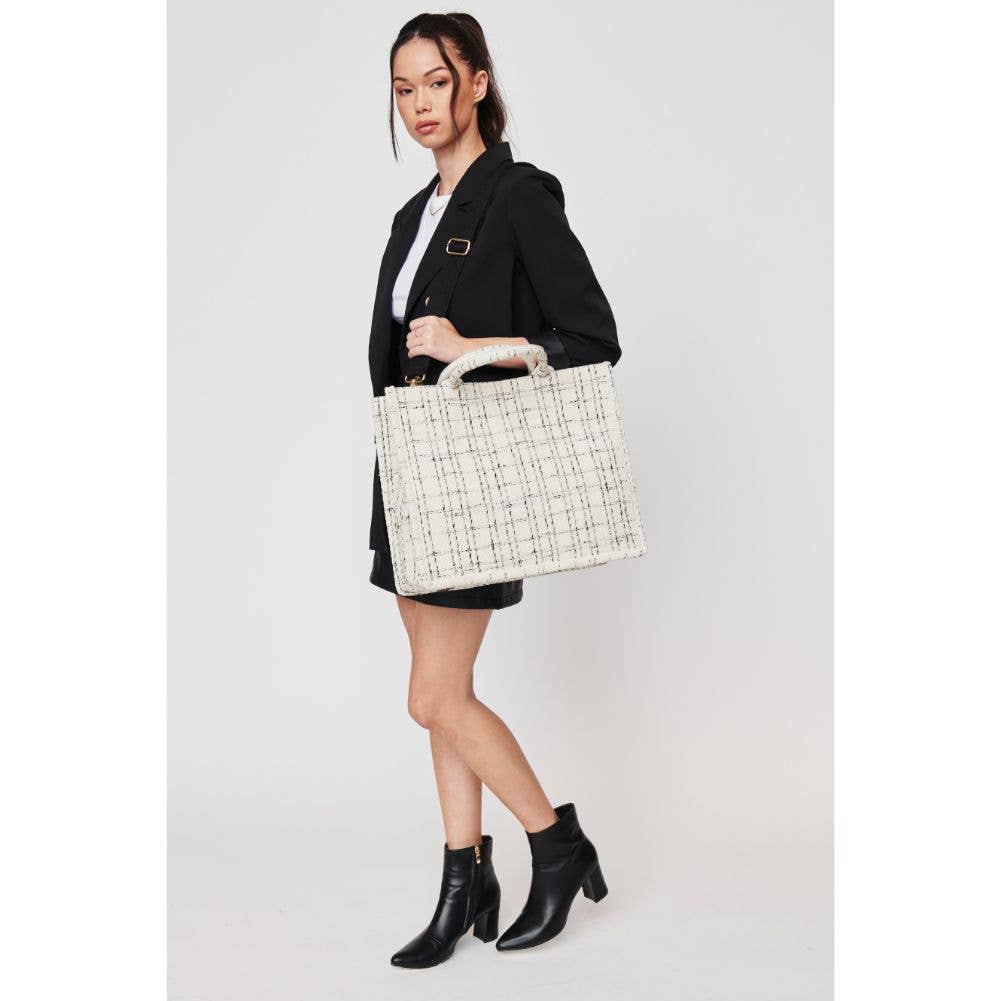 Luxe Tweed Tote Bag | Chic Women's Handbag | B'Jeweled Jewelry & Accessories