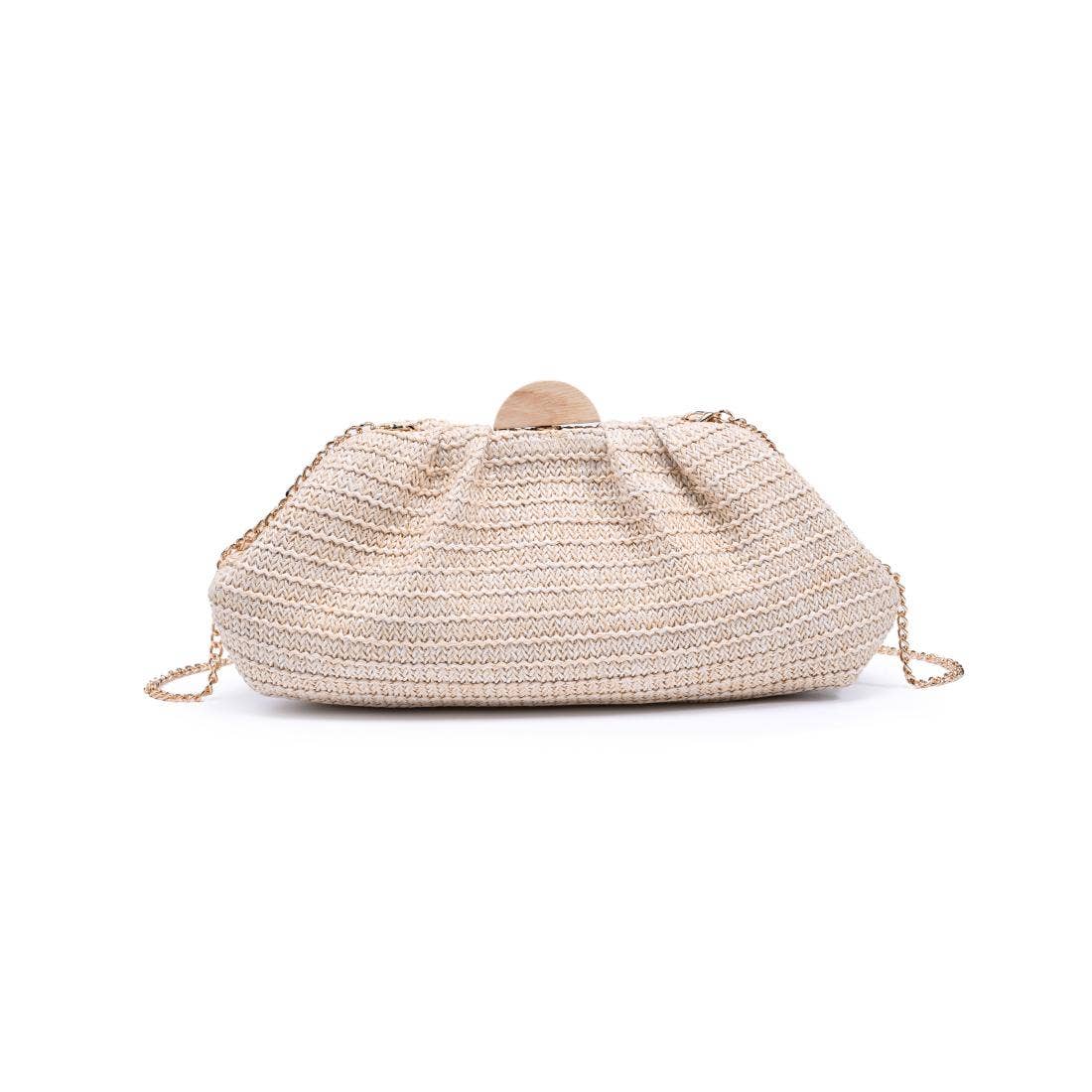 Dorothea Woven Clutch with Wooden Clasp | B'Jeweled Jewelry & Accessorie