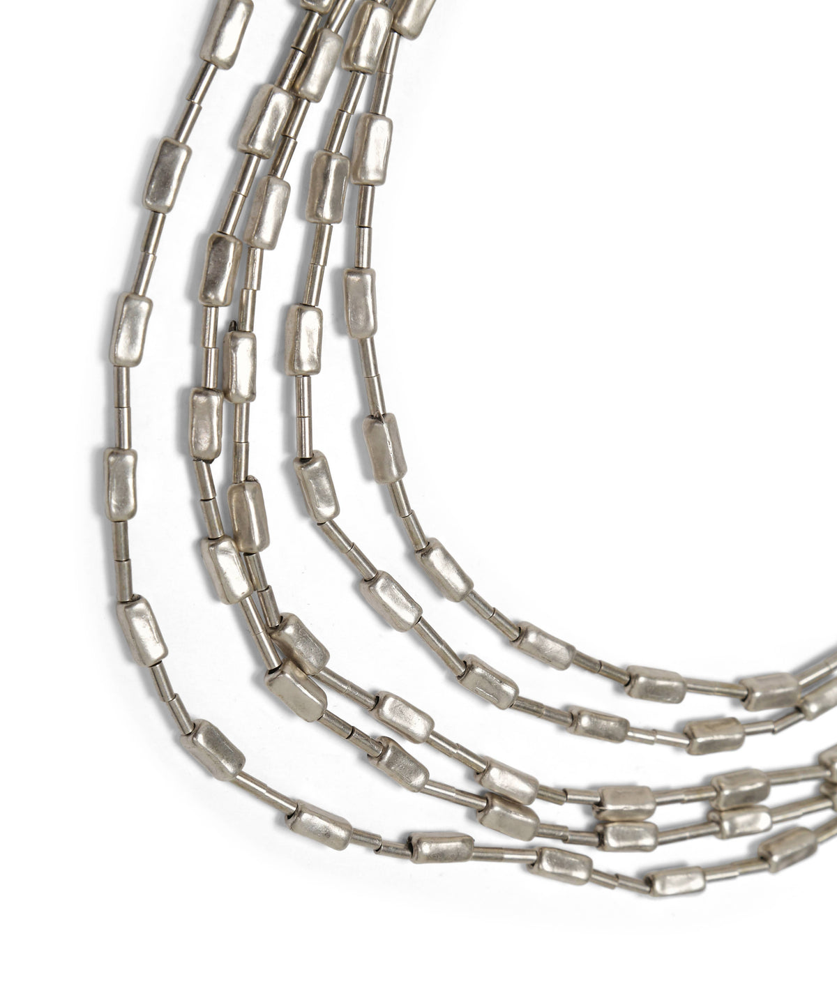 Five-Strand Silver Statement Necklace