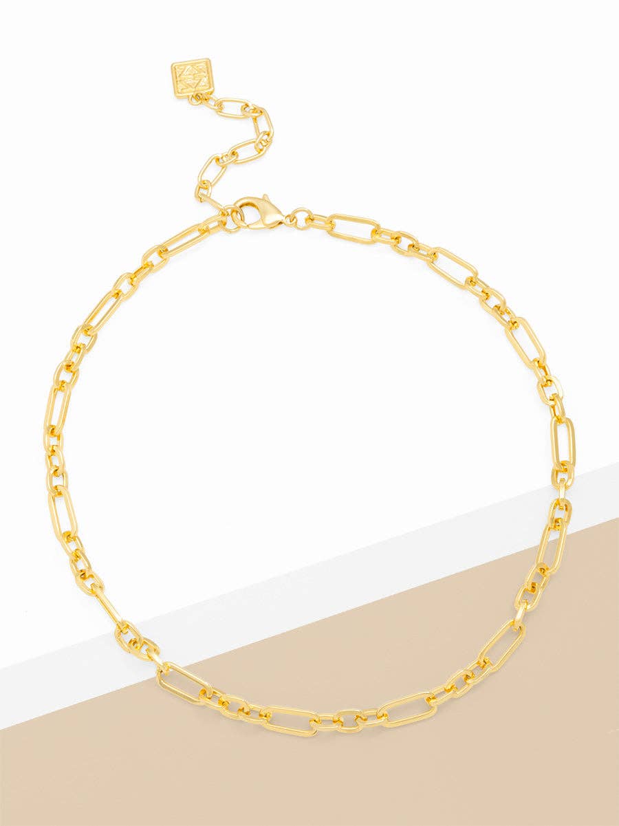18K Gold-Plated Paperclip Collar Necklace