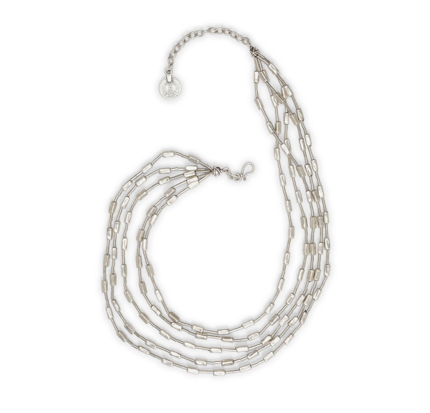 Five-Strand Silver Statement Necklace