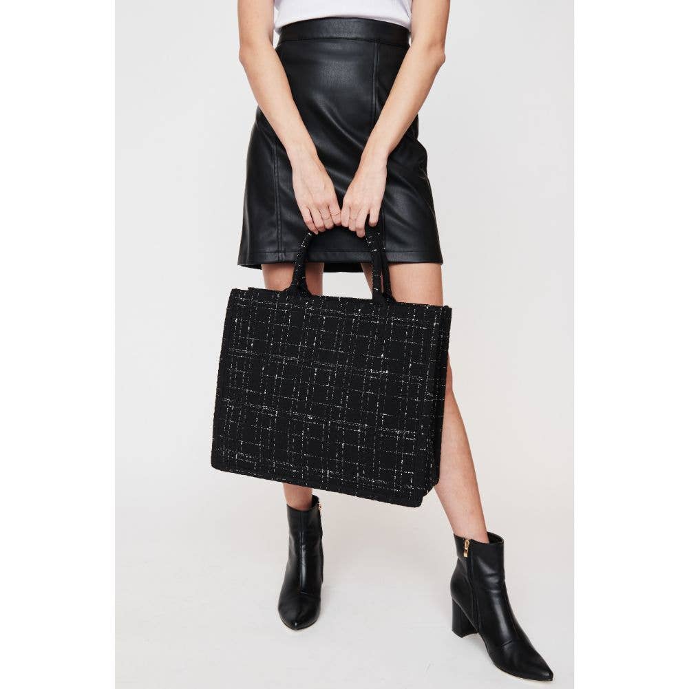 Luxe Tweed Tote Bag | Chic Women's Handbag | B'Jeweled Jewelry & Accessories
