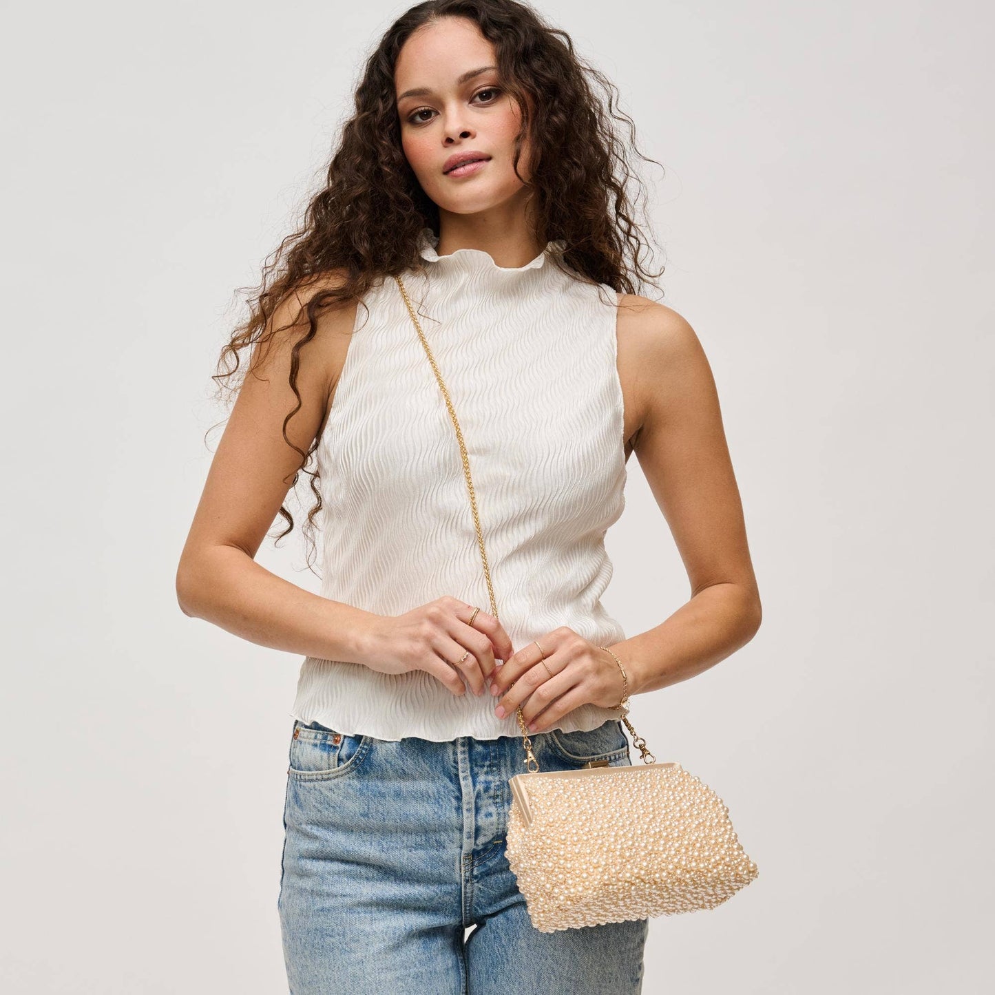 Samira Evening Bag: Champagne