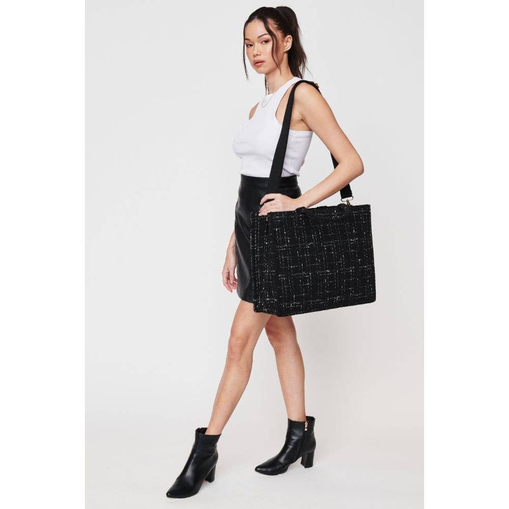 Luxe Tweed Tote Bag | Chic Women's Handbag | B'Jeweled Jewelry & Accessories