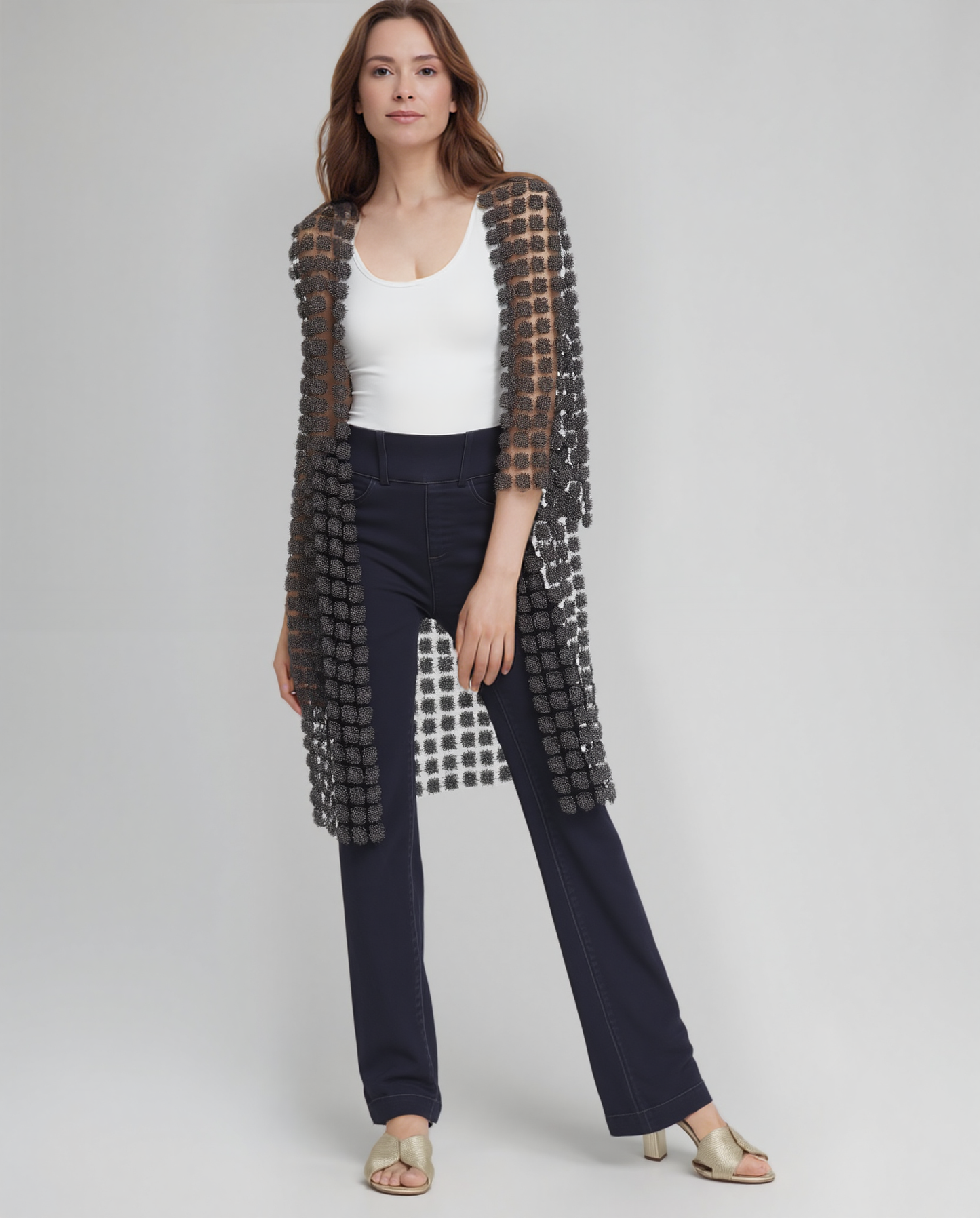Long Lace Jacket | Black Sheer Elegant Layering Piece