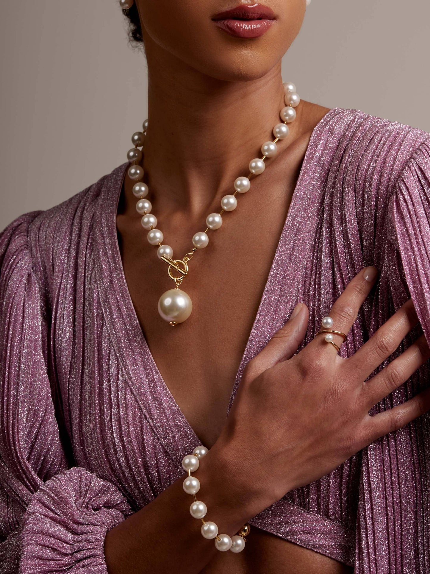 Pearl Beaded Bracelet with Tube Spacers | Hypoallergenic Pearl Jewelry
