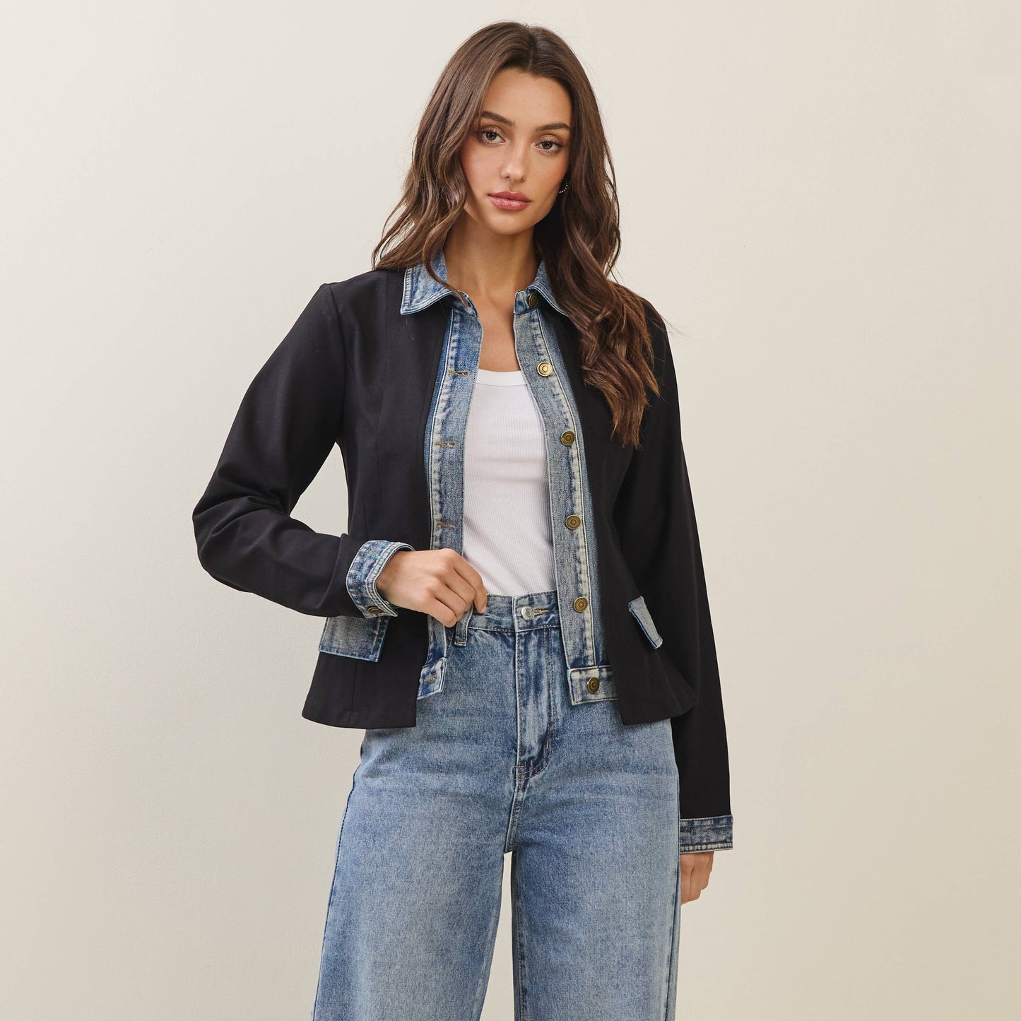 Denim Trim Blazer