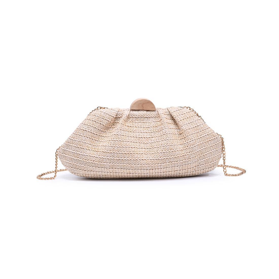 Dorothea Woven Clutch with Wooden Clasp | B'Jeweled Jewelry & Accessorie