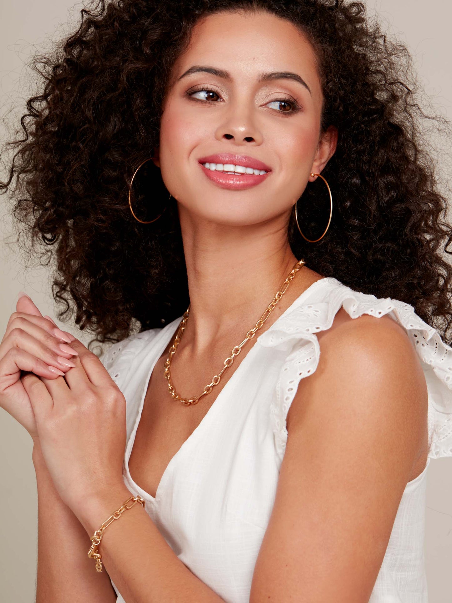 18K Gold-Plated Paperclip Collar Necklace