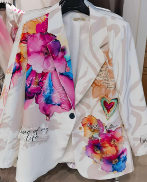 Abstract Floral Statement Blazer – One Size