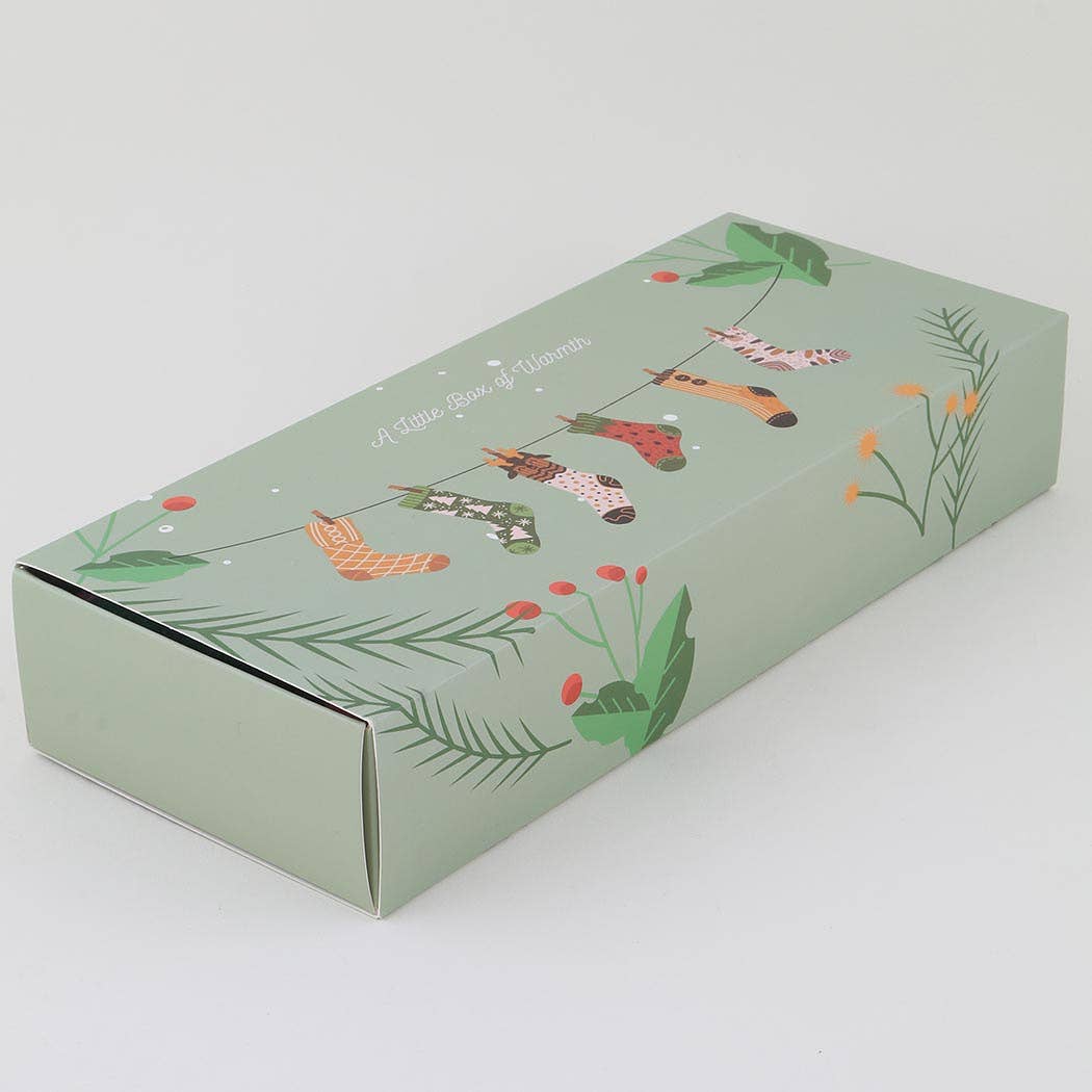 Green box with caterpillar illustrations on a white background