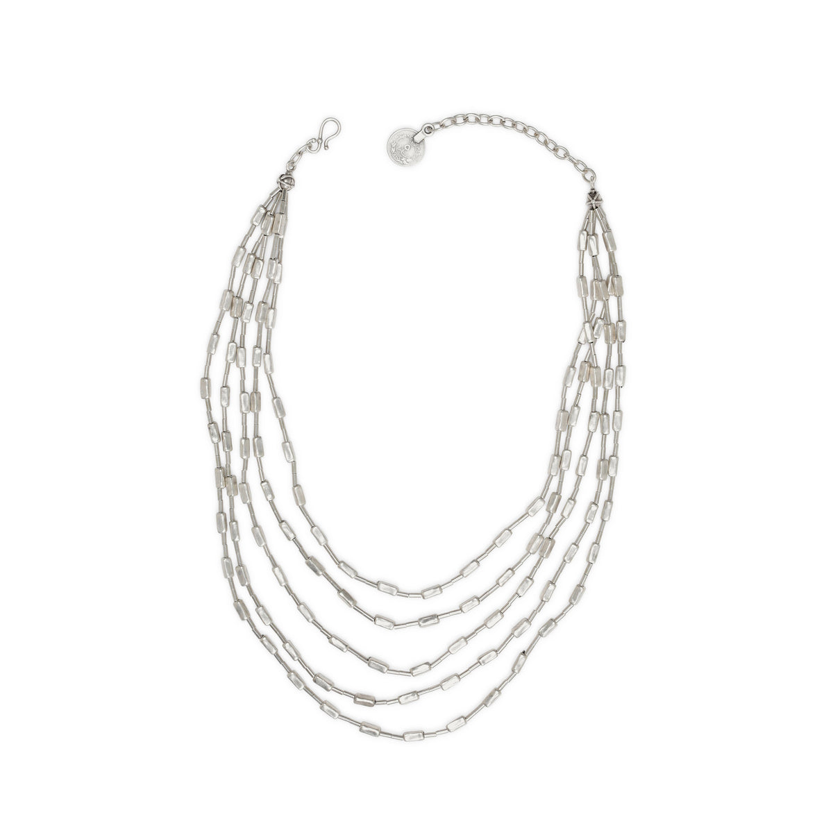Five-Strand Silver Statement Necklace