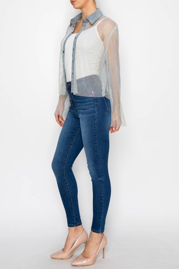 Sparkly Denim Lace Inspired Jacket