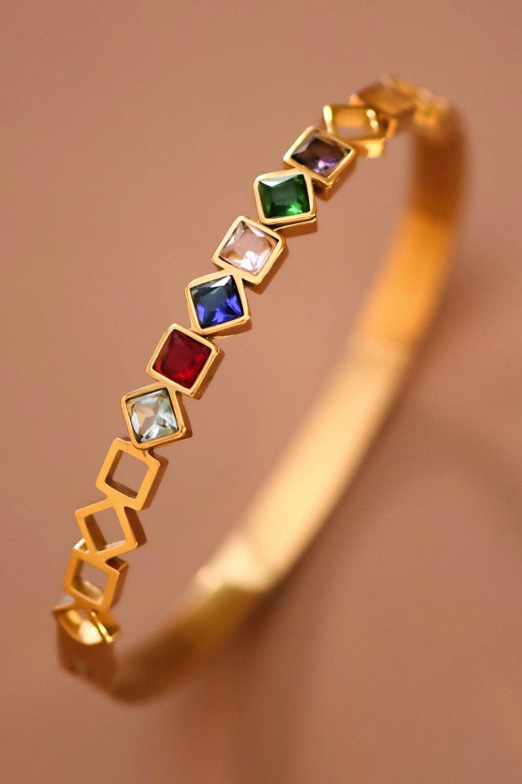 18K Gold Non-Tarnish CZ Glam Bracelet