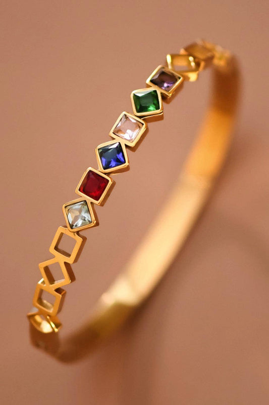 18K Gold Non-Tarnish CZ Glam Bracelet