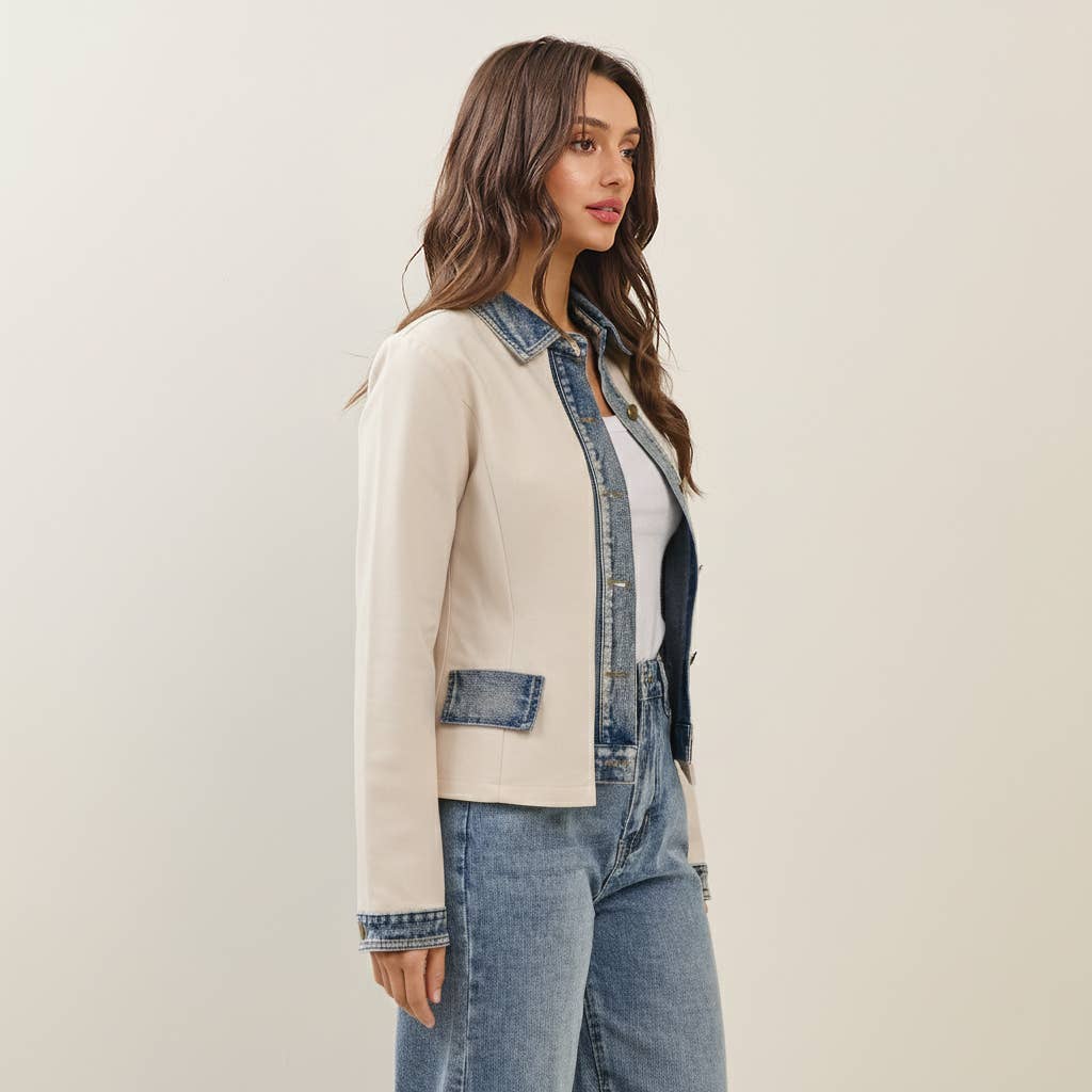 Denim Trim Blazer