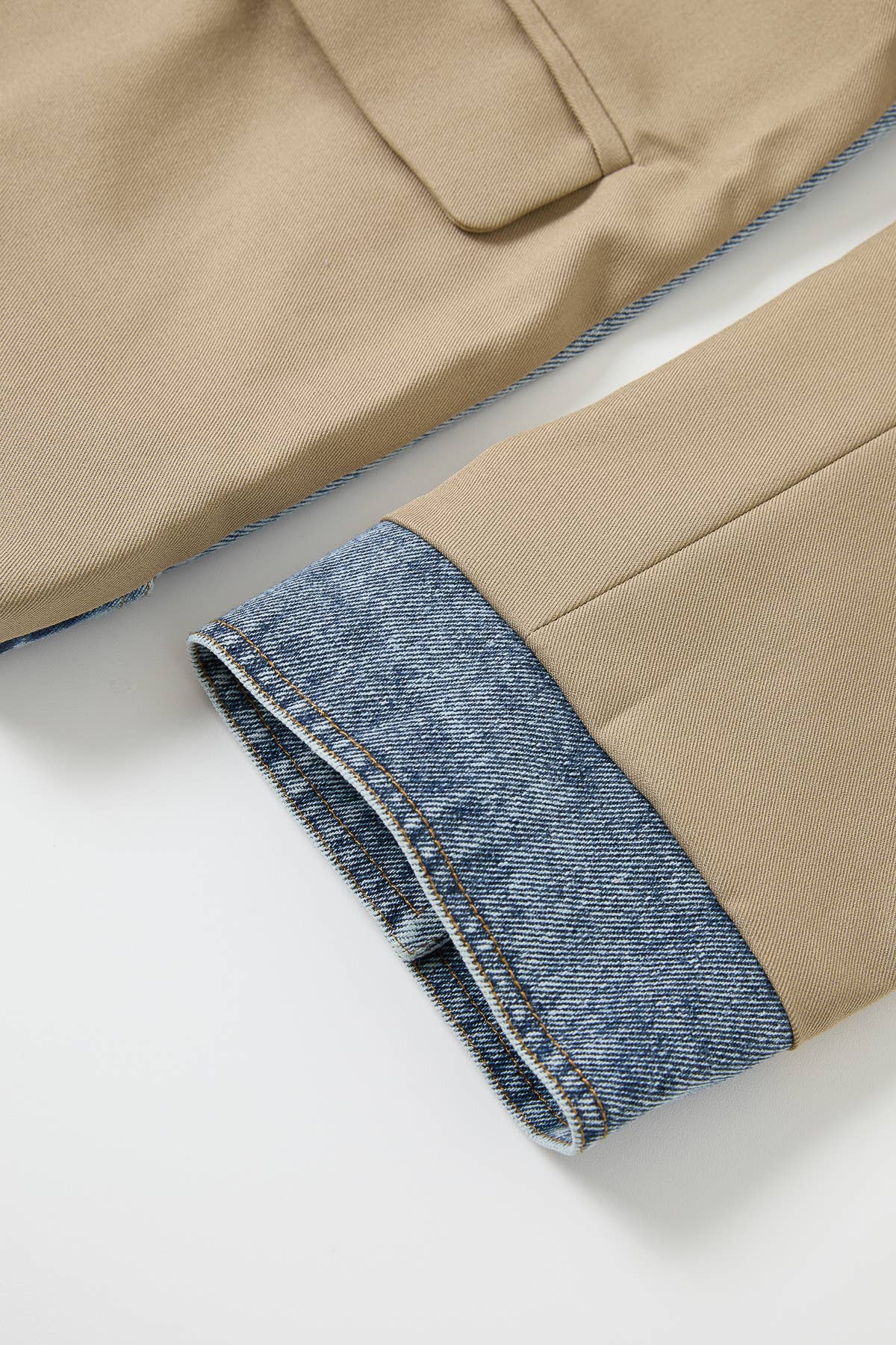 Denim Detail Mix Media Blazer
