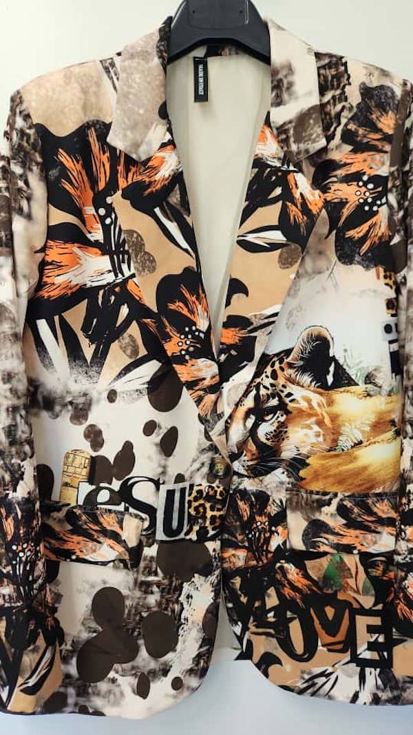 One Size Jungle Elegance Print Blazer