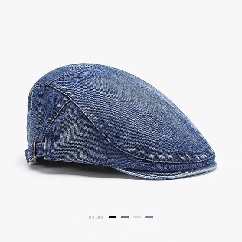 Retro Street Style Denim Beret