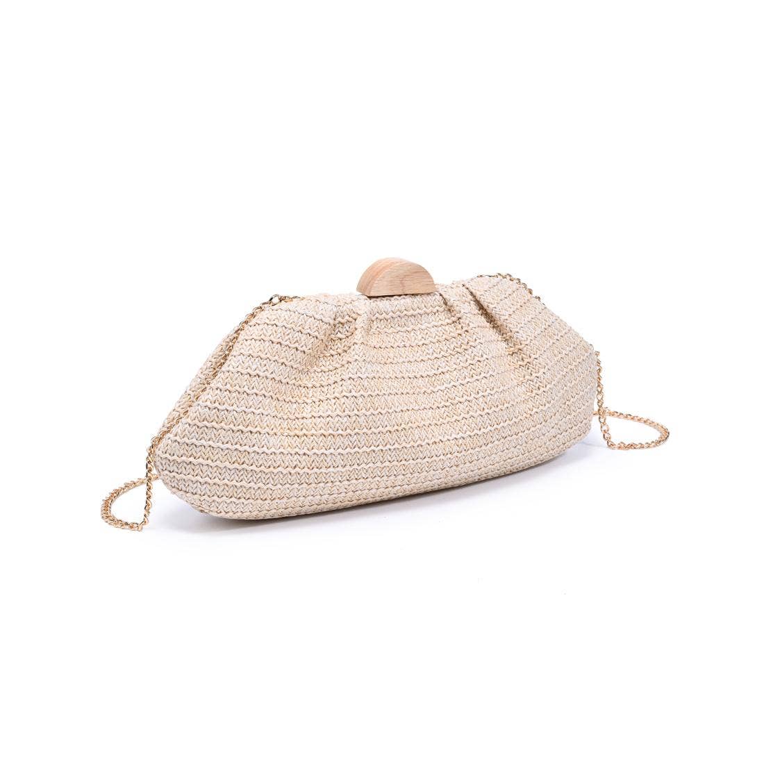 Dorothea Woven Clutch with Wooden Clasp | B'Jeweled Jewelry & Accessorie
