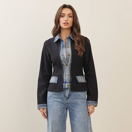 Denim Trim Blazer