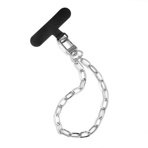 14K Gold-Plated Phone Wristlet: Silver Cuban Link