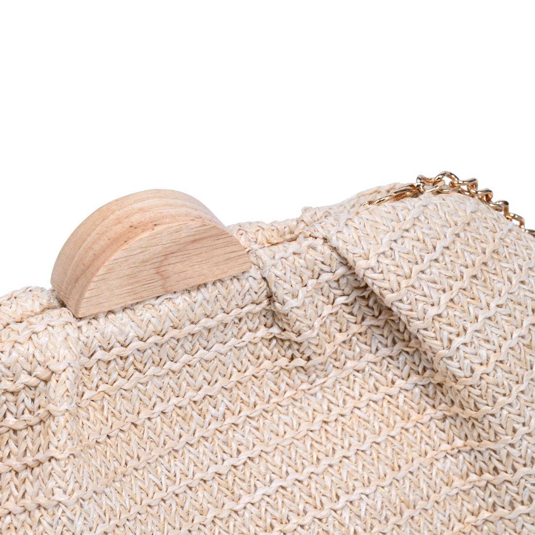 Dorothea Woven Clutch with Wooden Clasp | B'Jeweled Jewelry & Accessorie
