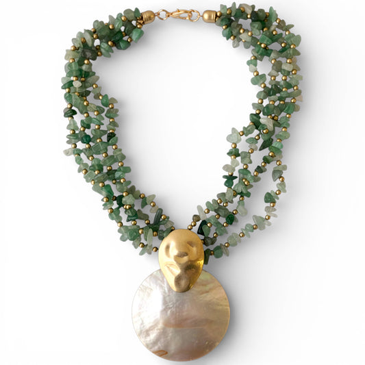 Pacifica Sea Glass Statement Necklace – Green