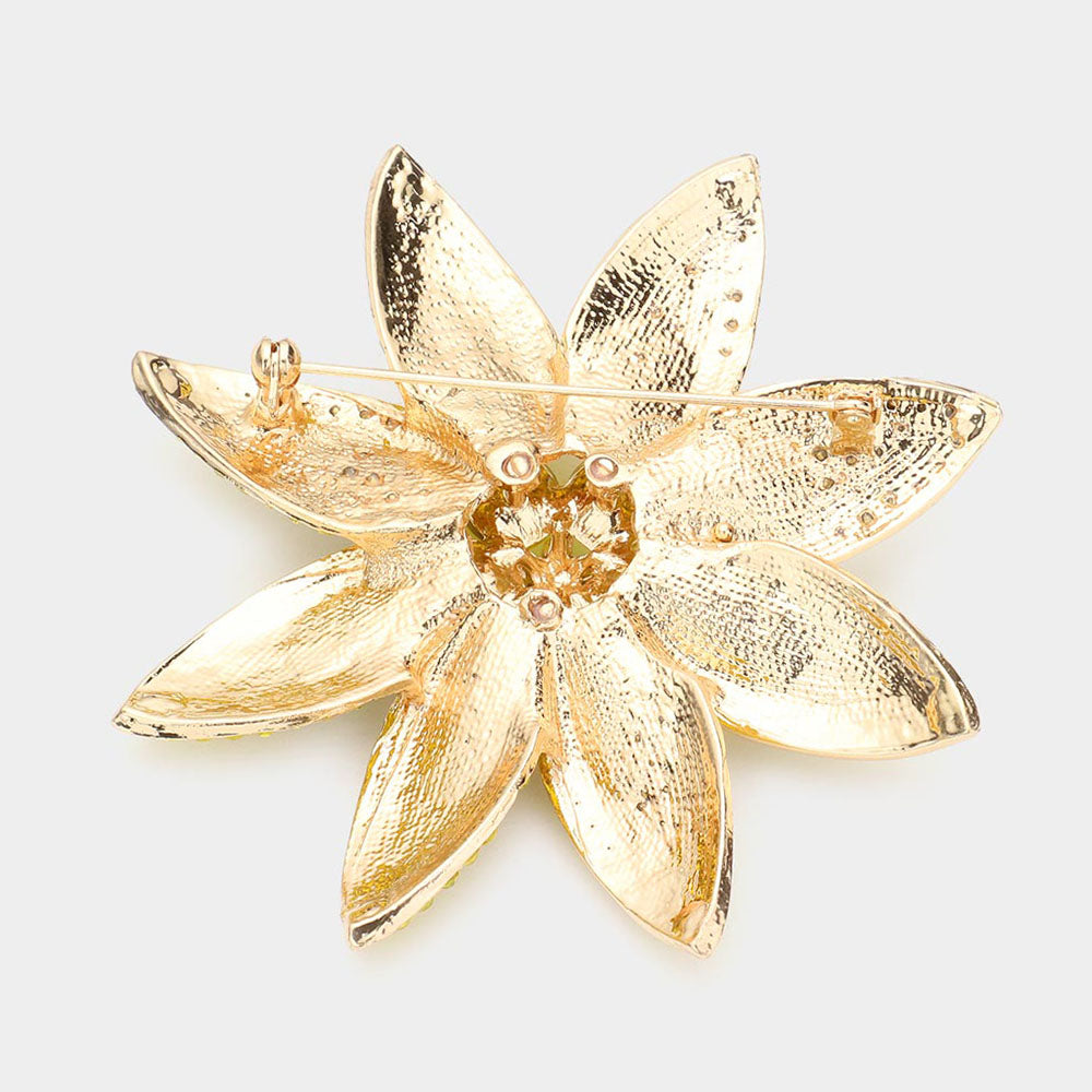 Pink and Green Flower Brooch