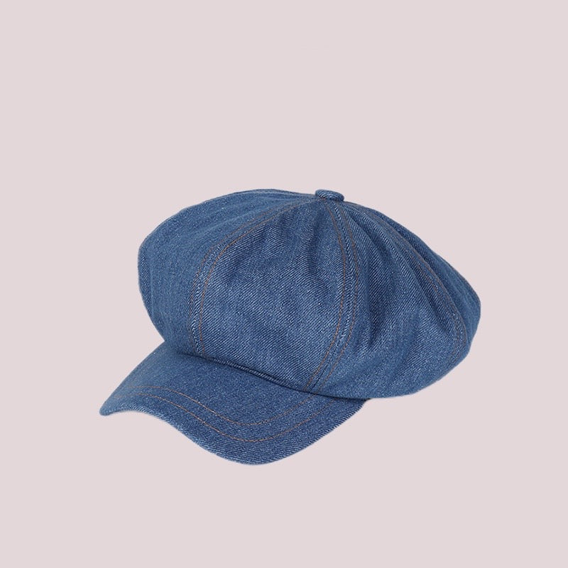 Denim Newsboy Vintage Oversized Painter Beret Hat
