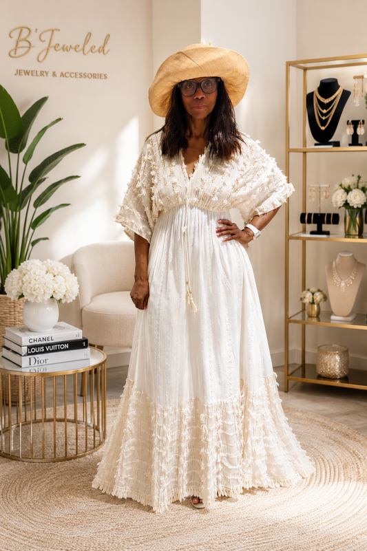 Coastal Elegance Textured Maxi Dress