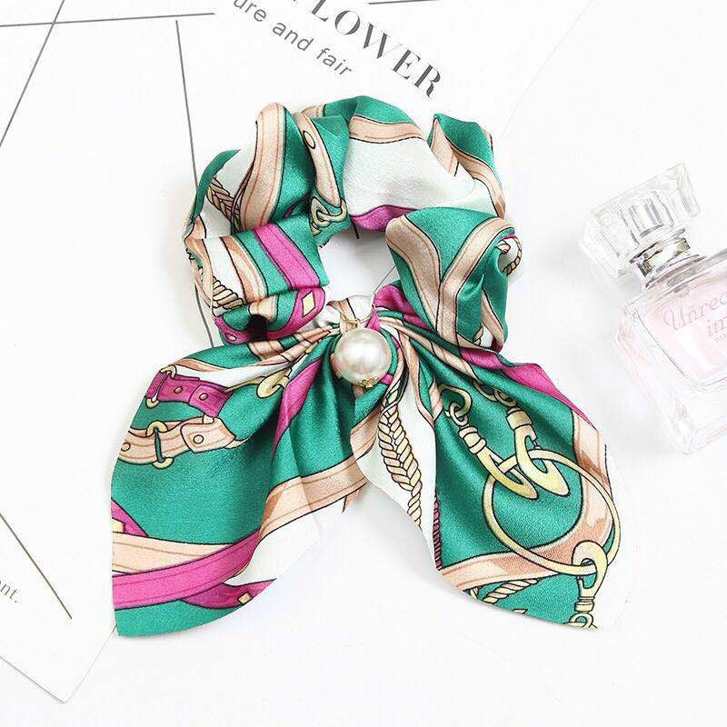Diva Hair Scrunchie with Pearl Accents