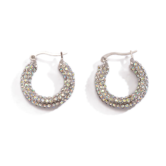 Rhinestone Crystal Hoop Earrings