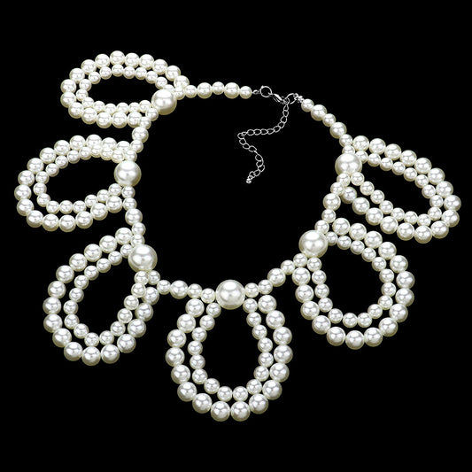 Multi-Layered Pearl Necklace Set