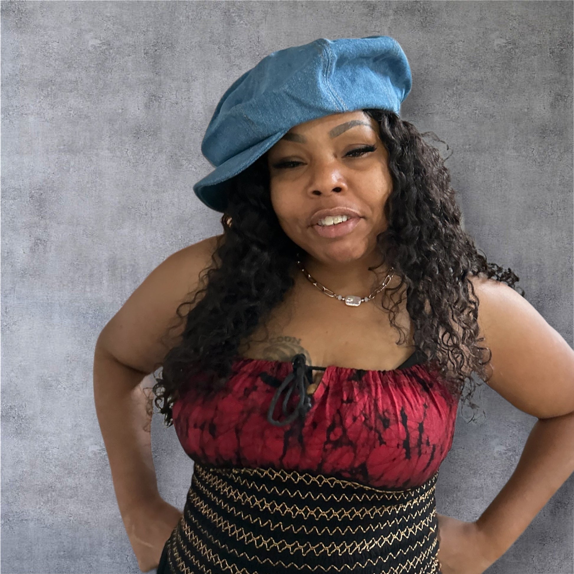 Denim Newsboy Vintage Oversized Painter Beret Hat