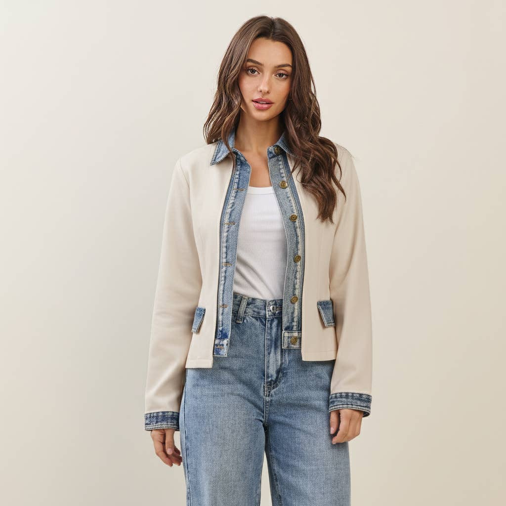 Denim Trim Blazer